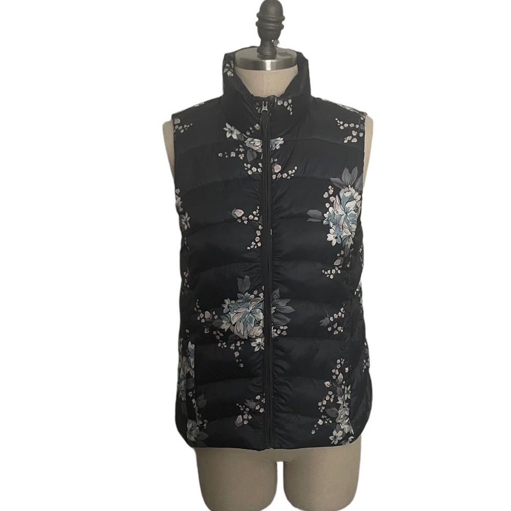 LOFT floral puffer vest Size XXS